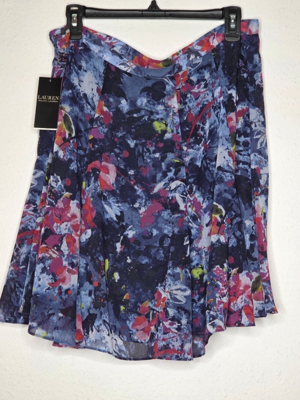 Lauren Ralph Lauren Floral Print Crinkle Georgette Miniskirt - Picture 2 of 6
